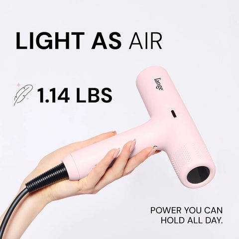 L'ANGE HAIR HauteAir Digital Professional Hair Dryer | LED Display for Precision Heat Control | Fast-Dry Brushless Motor with Cool Shot | Negative Ion Technology | Lightweight & Self-Cleaning (Blush)