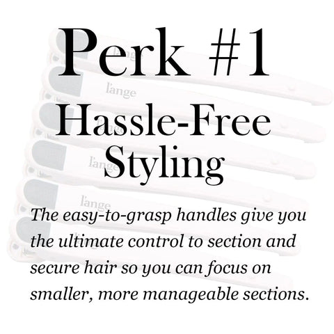 L'ANGE HAIR Rubber Sectioning Hair Clips | Narrow-Tipped Design | For Parting & Sectioning Hair | Easy Grip Handles | Professional Styling Results | 6-Pack (Blush)