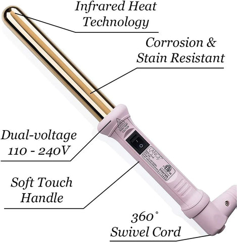 L'ANGE HAIR Ondulé 25MM Titanium Curling Wand | Professional Hot Tools Curling Iron 1 Inch | Salon Hair Styling Wands for Beach Waves | Best Hair Curler Wand for Frizz-Free, Lasting Curls