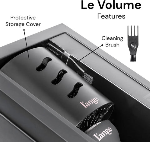 L'ANGE HAIR Le Volume 2-in-1 Titanium Blow Dryer Brush | Frizz Control Blowout Hair Dryer Brush For Drying And Straightening | Volumizing Hot Air Styler For All Hairstyles | Oval Barrel | Black - 60mm