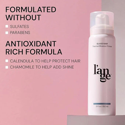 L'ANGE HAIR Glass Hair Heat Protectant Spray | Anti-Frizz Blow Dry Mist | Long Lasting Hold & Shine | Humidity Protection | Thermal Heat Protection Spray | Lightweight Blow Out Primer, 5 fl oz, 2-Pack