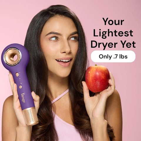 L’Ange Hair Axia HaloRing Ionic Hair Dryer | High Speed Professional Blow Dryer for Smooth, Frizz-Free Styles | Lightweight Brushless Motor with Concentrator & Wall Mount | 4 Heat Settings | Purple