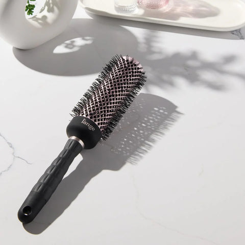 L'ANGE HAIR VolumePro Extra-Long Ceramic Ionic Round Brush, Black | For Blow Drying, Curling & Styling | Adds Volume, Reduces Frizz & Boosts Shine | Ideal for Extra-Long Hair (43mm)