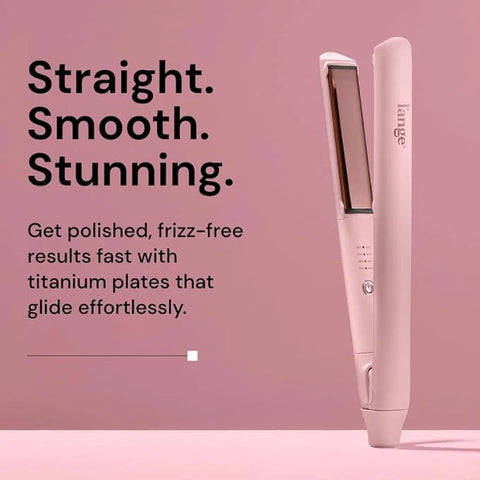 L’Ange Hair Straight Forward Titanium Flat Iron | Professional 2-in-1 Hair Styling Iron | 1" Snag-Free Hair Straightener | Fast Heat-Up, Adjustable Temperature, Auto Shut-Off, Dual Voltage, Blush