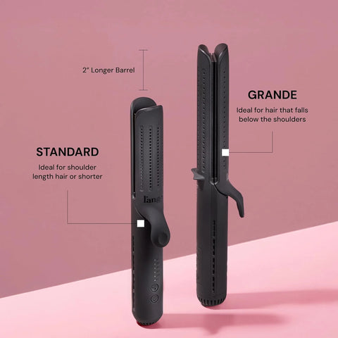L'ANGE HAIR Le Duo Standard 360° Airflow 2 in 1 Straightener and Curler | 1 Inch Curling Wand & Titanium Flat Iron with 3.5" Plates | Hair Straightener & Curler for Short to Medium Hair (Black)