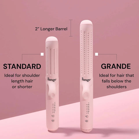 L'ANGE HAIR Le Duo Standard 360° Airflow 2 in 1 Straightener and Curler | 1 Inch Curling Wand & Titanium Flat Iron with 3.5" Plates | Hair Straightener & Curler for Short to Medium Hair (Blush)
