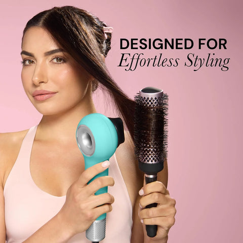 L’Ange Hair Axia HaloRing Ionic Hair Dryer | High Speed Professional Blow Dryer for Smooth, Frizz-Free Styles | Lightweight Brushless Motor with Concentrator & Wall Mount | 4 Heat Settings | Blue