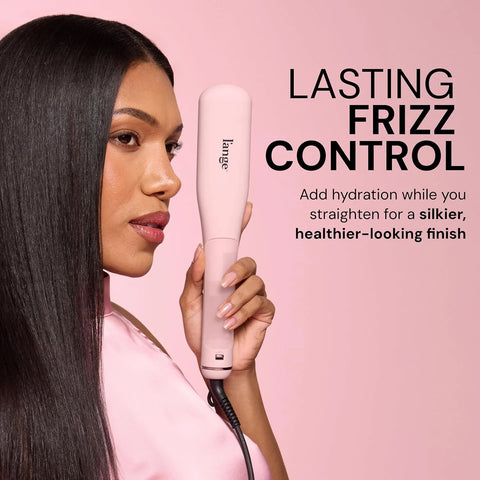 L'ANGE HAIR SteamSmooth Steam Smoothing Comb | Coconut Oil–Infused Steam Brush for Sleek, Shiny Results | Negative Ion Frizz Control | Hydrates & Straightens Hair | (Blush)
