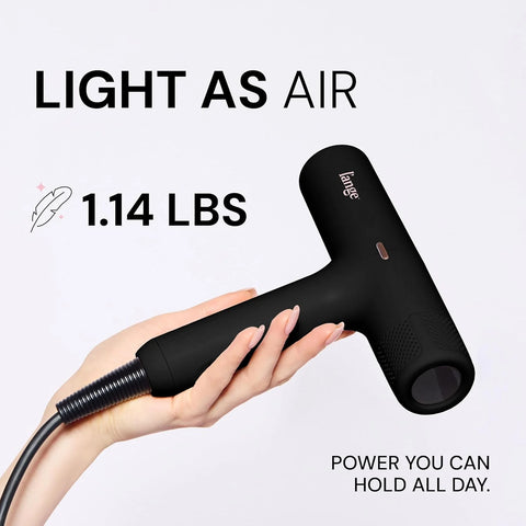 L'ANGE HAIR HauteAir Digital Professional Hair Dryer | LED Display for Precision Heat Control | Fast-Dry Brushless Motor with Cool Shot | Negative Ion Technology | Lightweight & Self-Cleaning (Black)