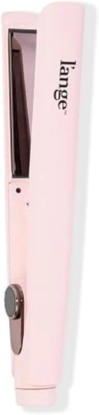 L'ANGE HAIR Le Titane Titanium Flat Iron | Hair Straightener with Curved Edges for Versatile Styling | Dual Voltage Flat Iron with Infrared Heat & Adjustable Temperature | 1" Blush