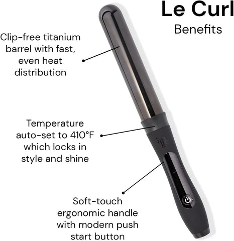 L'ANGE Hair Le Curl 32 MM Titanium Curling Wand | Professional 1.25 Inch Curling Iron for All Hair Types | Clip Free Hair Curler | Best Curling Wand for Tighter Curls & Beach Waves