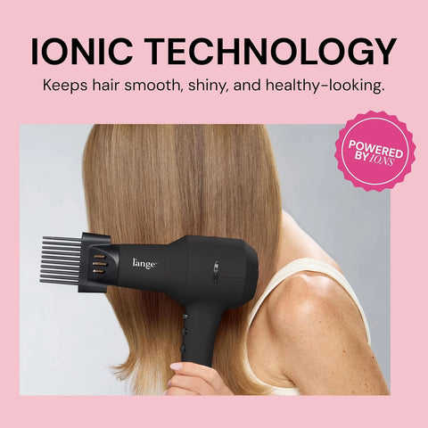 L'ANGE HAIR PowerStyle Turbo Ionic Hair Dryer | 1875 Watt Professional Blow Dryer with Diffuser & Concentrator | Multiple Heat & Speed Settings for Fast Drying | Salon-Grade Styling Tools, Black