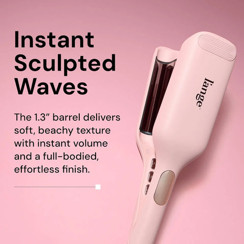 L'ANGE HAIR SculptWaver Titanium Deep Wave | Hair Crimper for Effortless Beach Waves | 3 Barrel Hair Waver with Adjustable Heat | Dual Voltage & Smart Timer | Styling Tools & Appliances, Blush - Large