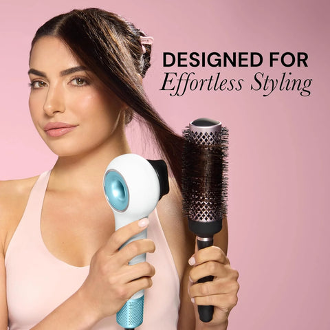 L’Ange Hair Axia HaloRing Ionic Hair Dryer | High Speed Professional Blow Dryer for Smooth, Frizz-Free Styles | Lightweight Brushless Motor with Concentrator & Wall Mount | 4 Heat Settings | White
