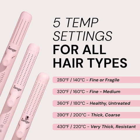 L'ANGE HAIR Le Duo Standard 360° Airflow 2 in 1 Straightener and Curler | 1 Inch Curling Wand & Titanium Flat Iron with 3.5" Plates | Hair Straightener & Curler for Short to Medium Hair (Blush)