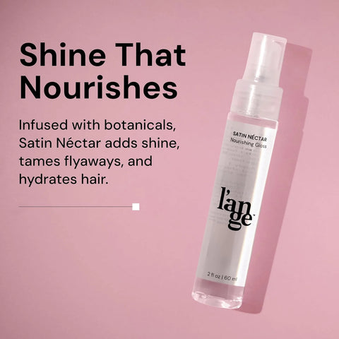 L'ANGE HAIR Satin Néctar Hair Serum | Moisturizing Hair Gloss for Smooth, Shiny Finish | Anti-Frizz Shine Enhancer | Lightweight Leave-In Hair Treatment | 2 fl oz