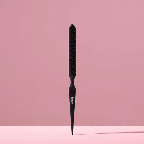 L'ANGE HAIR Detangling Teasing Brush with Nylon & Boar Bristles | Precise Sectioning | Adds Volume & Root Lift | Tames Flyaways & Frizz | Indented Grip | All Hair Types (Black)