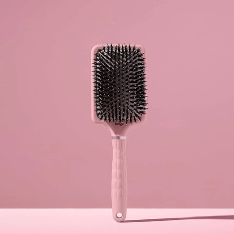 L'ANGE HAIR Detangling Paddle Brush | Nylon & Boar Bristles for Wet or Dry Hair | Built for Thick Hair | Reduces Snagging & Breakage | Tames Flyaways & Frizz for Softer, Shinier Strands (Blush)