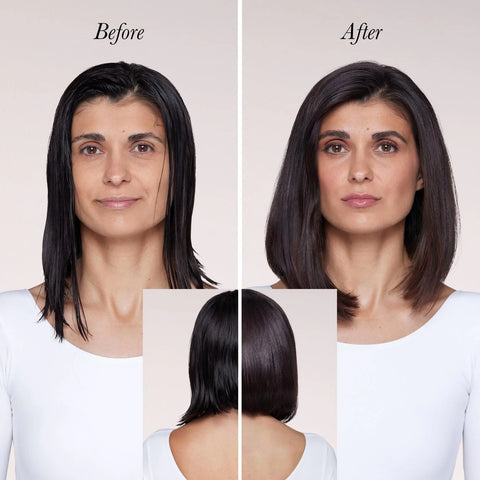 L'ANGE HAIR Le Volume Elevé 65MM 2-in-1 Titanium Brush Dryer | Dry and Style | Unique Teardrop Shape Barrel | 3 Heat Settings | 360° Vented Airflow | Ionic Technology for Frizz-Free Styling (Black)